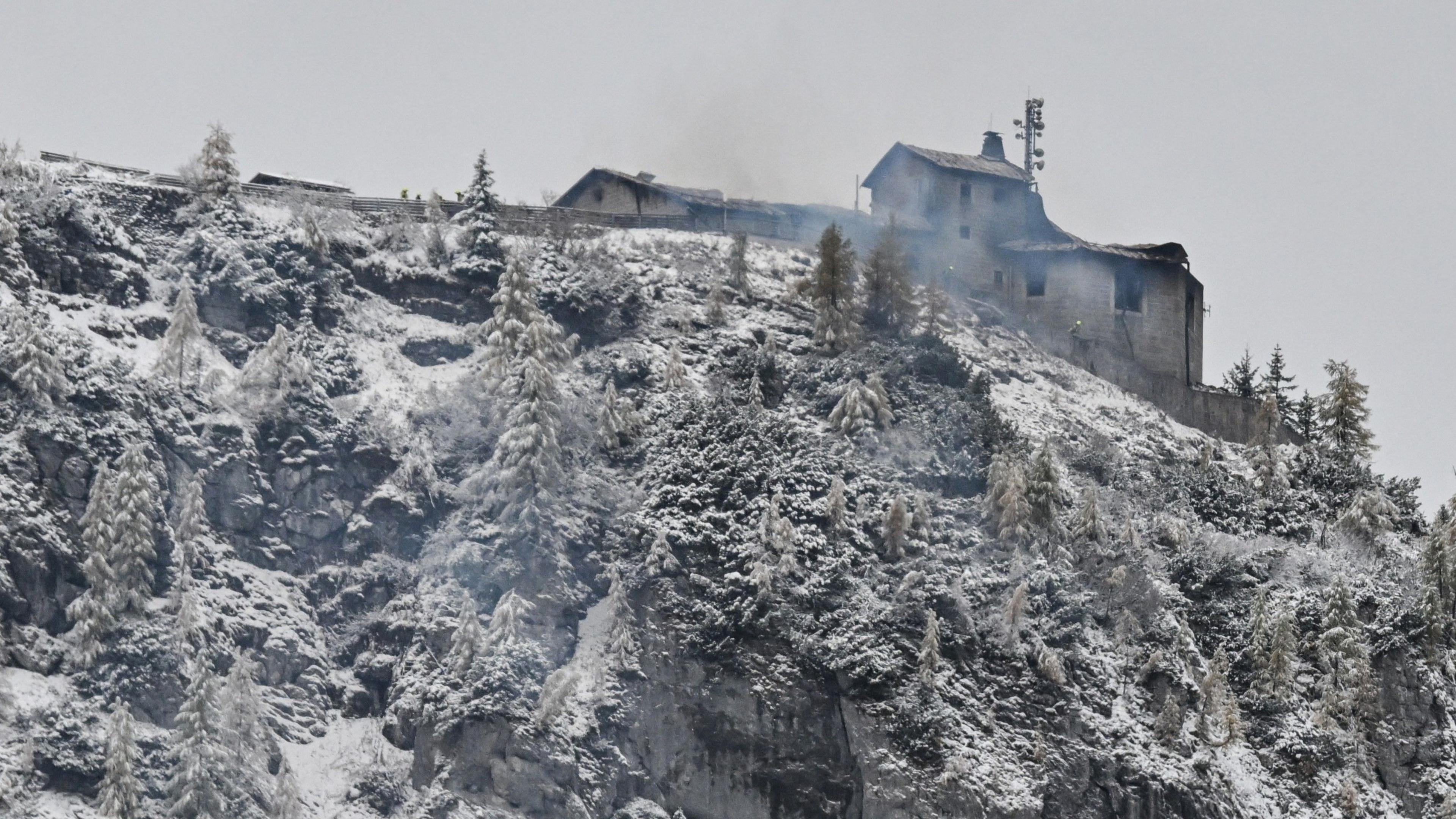 Burnt remains of the Kehlsteinhaus, known as the Eagle's Nest, on October 24, 2026