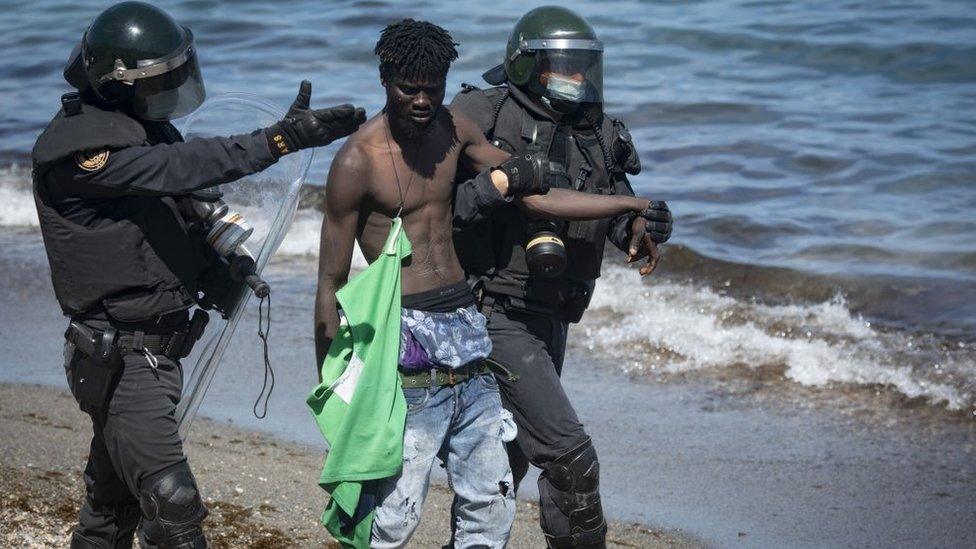 Hundreds of Migrants Swim into Spain’s Ceuta, Straining Resources