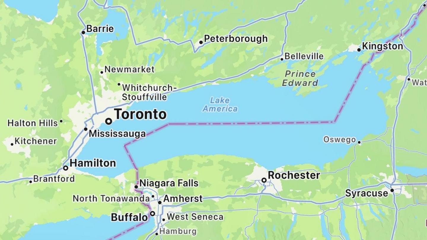 Apple Maps Renames Lake Ontario as Lake America in Trump‑Led Trade War