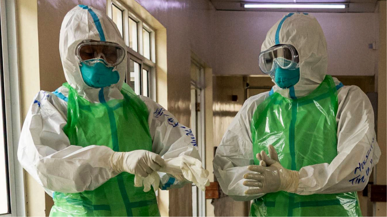 Nurses in PPE during Ebola training in Nairobi