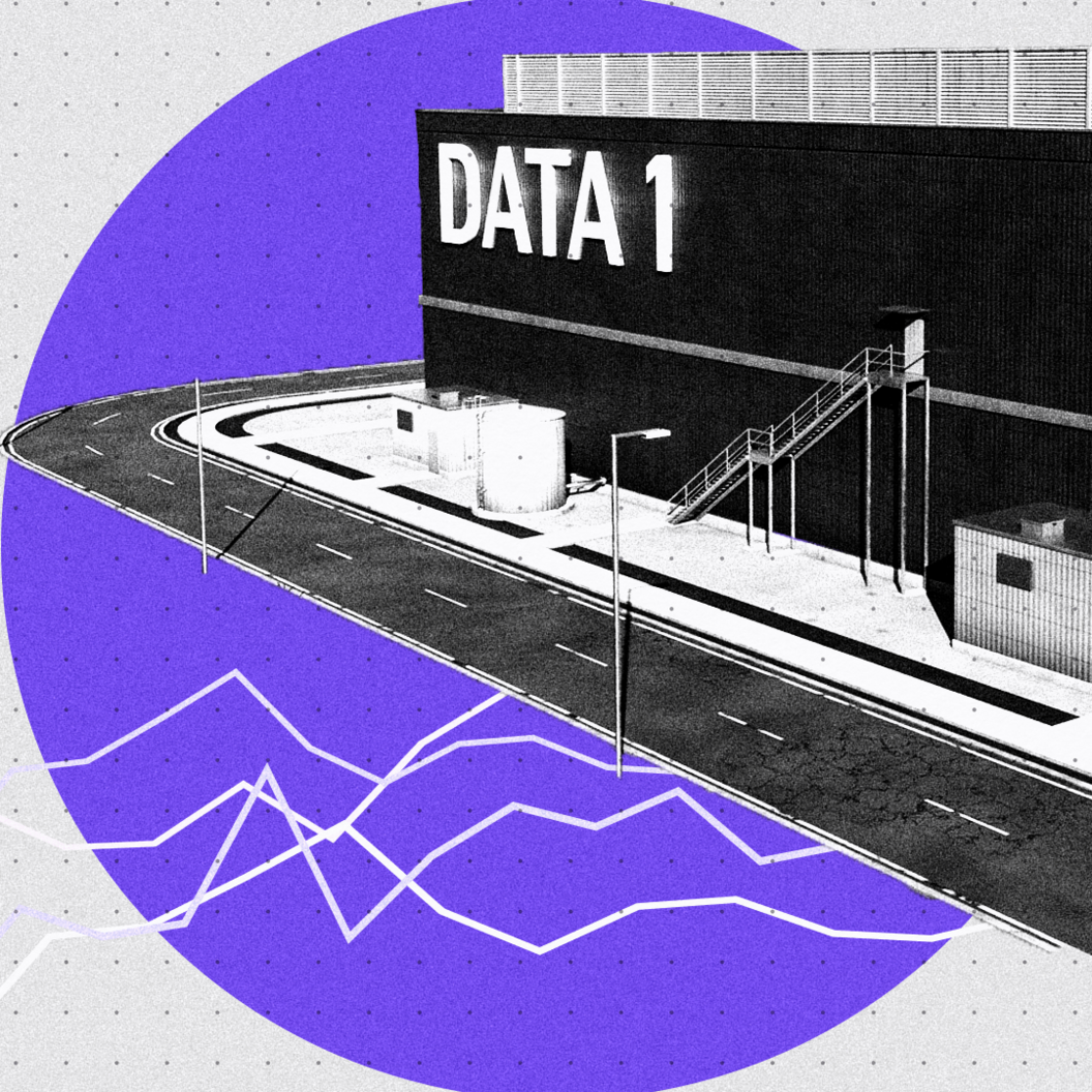 Treated image of a data centre