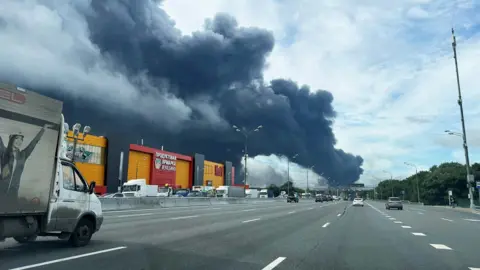 Moscow’s Black Sky: Residents Spot Oil Falling After Ukrainian Drone Assault